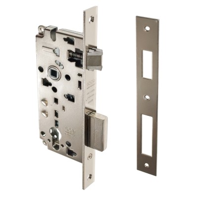 Κλειδαριά Εξώπορτας Κυλίνδρου Τετράγωνη με κέντρο 45-85mm Νίκελ AGB F22 Sicurezza