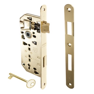 Κλειδαριά Μεσόπορτας Οβάλ με κέντρο 40-90mm Χρυσή AGB Patent Grande