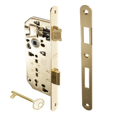 Κλειδαριά Μεσόπορτας Οβάλ με κέντρο 40-90mm Χρυσή AGB Patent Grande