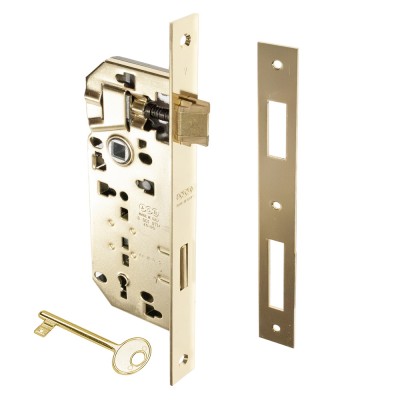 Κλειδαριά Μεσόπορτας Τετράγωνη με κέντρο 40-90mm Χρυσή AGB Patent Grande