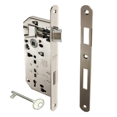 Κλειδαριά Μεσόπορτας Οβάλ με κέντρο 45-90mm Νίκελ AGB Patent Grande