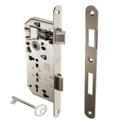 Κλειδαριά Μεσόπορτας Οβάλ με κέντρο 45-90mm Νίκελ AGB Patent Grande