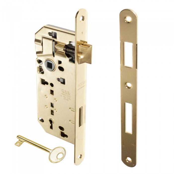 Κλειδαριά Μεσόπορτας Οβάλ με κέντρο 45-90mm Χρυσή AGB Patent Grande