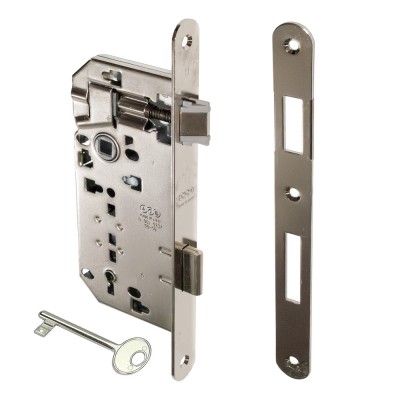 Κλειδαριά Μεσόπορτας Οβάλ με κέντρο 50-90mm Νίκελ AGB Patent Grande