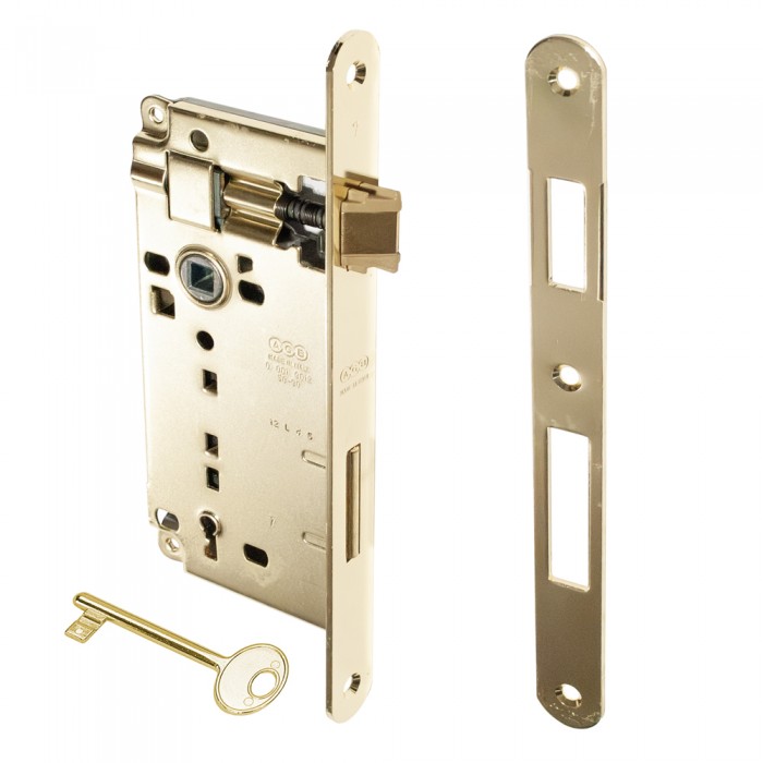 Κλειδαριά Μεσόπορτας Οβάλ με κέντρο 50-90mm Χρυσή AGB Patent Grande