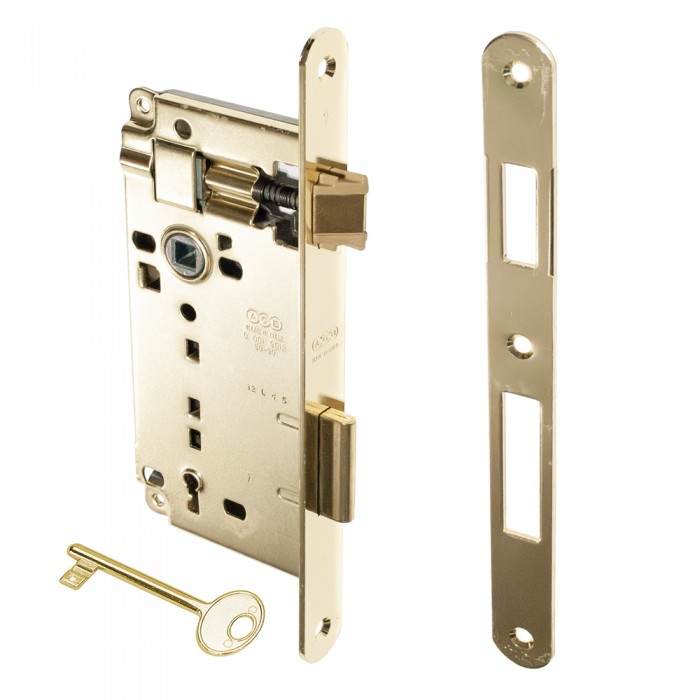 Κλειδαριά Μεσόπορτας Οβάλ με κέντρο 50-90mm Χρυσή AGB Patent Grande