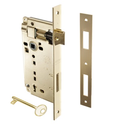 Κλειδαριά Μεσόπορτας Τετράγωνη με κέντρο 50-90mm Χρυσή AGB Patent Grande