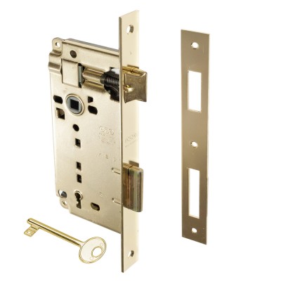 Κλειδαριά Μεσόπορτας Τετράγωνη με κέντρο 50-90mm Χρυσή AGB Patent Grande