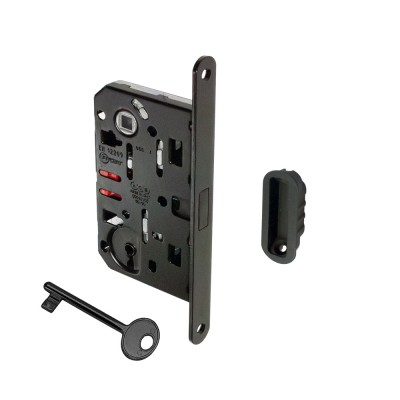 Κλειδαριά Εσωτερικών Πορτών Μαγνητική Οβάλ με 1 Κλειδί με κέντρο 50-90mm Μαύρη AGB Polaris 2XT