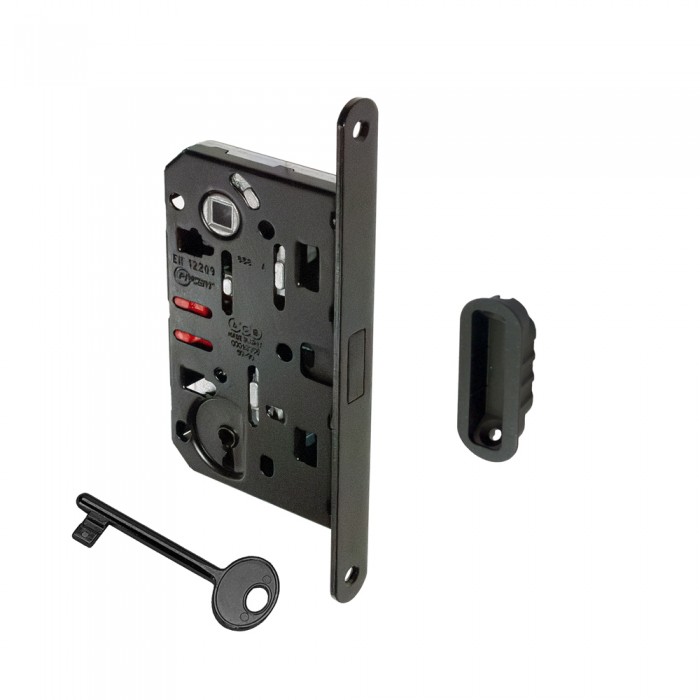 Κλειδαριά Εσωτερικών Πορτών Μαγνητική Οβάλ με 1 Κλειδί με κέντρο 50-90mm Μαύρη AGB Polaris 2XT