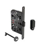 Κλειδαριά Εσωτερικών Πορτών Μαγνητική Οβάλ με 1 Κλειδί με κέντρο 50-90mm Μαύρη AGB Polaris 2XT