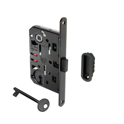 Κλειδαριά Εσωτερικών Πορτών Μαγνητική Οβάλ με 1 Κλειδί με κέντρο 50-90mm Μαύρη AGB Polaris 2XT