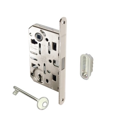 Κλειδαριά Εσωτερικών Πορτών Μαγνητική Οβάλ με 1 Κλειδί με κέντρο 50-90mm Νίκελ AGB Polaris 2XT