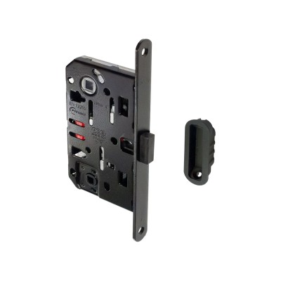 Κλειδαριά Εσωτερικών Πορτών Μαγνητική WC Οβάλ με Καρέ Ένδειξης με κέντρο 50-96mm Μαύρη AGB Polaris 2XT