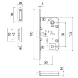 Κλειδαριά Εσωτερικών Πορτών Μαγνητική WC Οβάλ με Καρέ Ένδειξης με κέντρο 50-96mm Νίκελ AGB Polaris 2XT