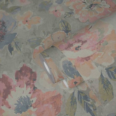 Tαπετσαρία Τοίχου A.S. Creation «Aquarell Dreams» 0.53x10.05m «Floral, Pink, Purple, Yellow» 396072