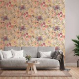 Tαπετσαρία Τοίχου A.S. Creation «Aquarell Dreams» 0.53x10.05m «Floral, Pink, Purple, Yellow» 396072