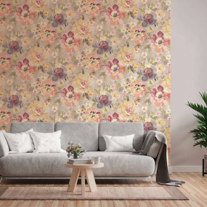 Tαπετσαρία Τοίχου A.S. Creation «Aquarell Dreams» 0.53x10.05m «Floral, Pink, Purple, Yellow» 396072