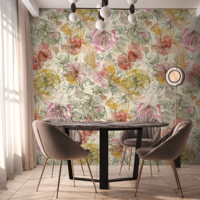 Tαπετσαρία Τοίχου A.S. Creation «Aquarell Dreams» 0.53x8.80m «Floral, Colourful» 396941