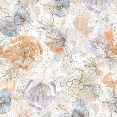 Tαπετσαρία Τοίχου A.S. Creation «Aquarell Dreams» 0.53x8.80m «Floral, Orange, Purple, White» 396942