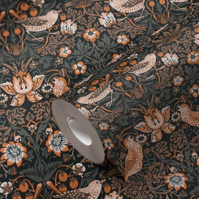 Ταπετσαρία Τοίχου 0.53x10.05m Architects Paper Art of Eden «Baroque, Floral, Black, Grey, Orange» 390563