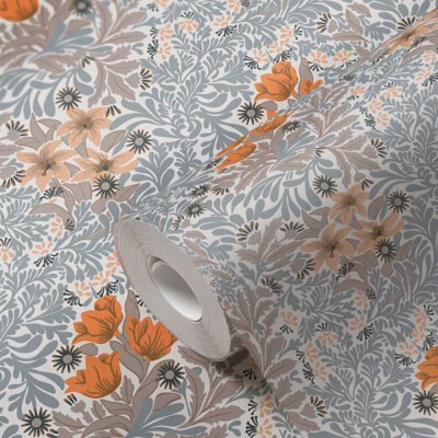 Ταπετσαρία Τοίχου 0.53x10.05m Architects Paper Art of Eden «Baroque, Floral, Cream, Grey, Orange» 390574