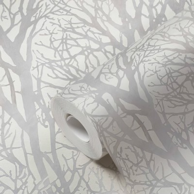 Ταπετσαρία Τοίχου 0.53x10.05m A.S. Création Attractive 2 «Cottage, Floral, Metallic, White» 300941