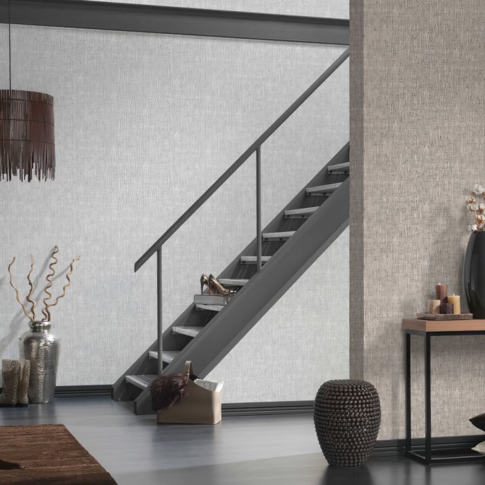 Ταπετσαρία Τοίχου 0.53x10.05m A.S. Création Attractive 2 «Uni, Grey» 354426