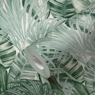 Ταπετσαρία Τοίχου 0.53x10.05m A.S. Création Attractive 2 «Jungle, Green, White» 368201
