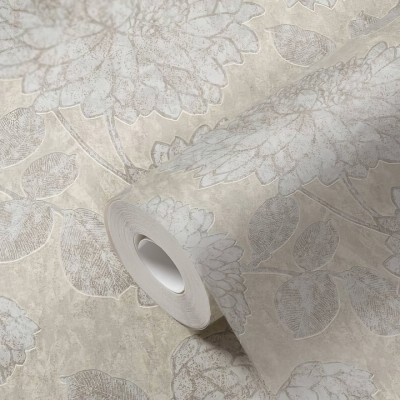 Ταπετσαρία Τοίχου 0.53x10.05m A.S. Création Attractive 2 «Floral, Beige, Cream, White, Yellow» 390252