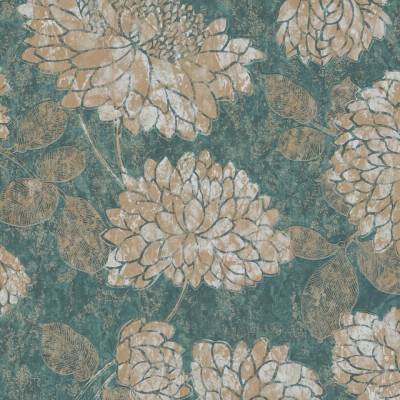 Ταπετσαρία Τοίχου 0.53x10.05m A.S. Création Attractive 2 «Floral, Brown, Copper, Green, Metallic» 390254