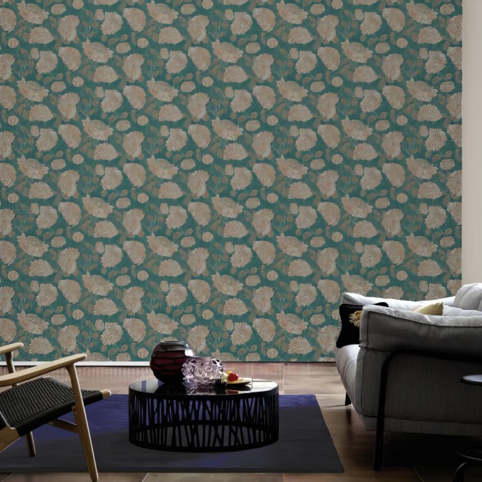 Ταπετσαρία Τοίχου 0.53x10.05m A.S. Création Attractive 2 «Floral, Brown, Copper, Green, Metallic» 390254