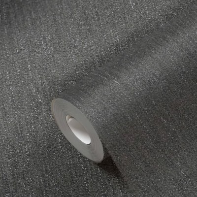Ταπετσαρία Τοίχου 0.53x10.05m A.S. Création Attractive 2 «Uni, Black, Grey, Metallic» 390267
