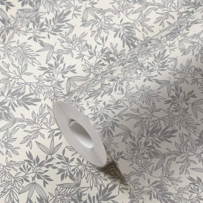 Ταπετσαρία Τοίχου 0.53x10.05m A.S. Création Attractive 2 «Floral, Grey, Metallic, Silver, White» 390281