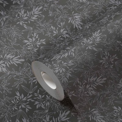 Ταπετσαρία Τοίχου 0.53x10.05m A.S. Création Attractive 2 «Floral, Black, Grey» 390284