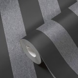 Ταπετσαρία Τοίχου 0.53x10.05m A.S. Création Attractive 2 «Stripes, Black, Grey» 390294
