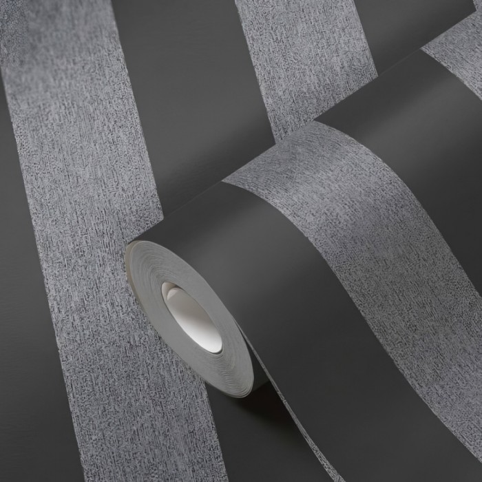 Ταπετσαρία Τοίχου 0.53x10.05m A.S. Création Attractive 2 «Stripes, Black, Grey» 390294
