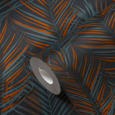 Ταπετσαρία Τοίχου 0.53x10.05m A.S. Création Attractive 2 «Floral, Black, Blue, Brown» 390386