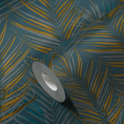 Ταπετσαρία Τοίχου 0.53x10.05m A.S. Création Attractive 2 «Floral, Blue, Grey, Yellow» 390387