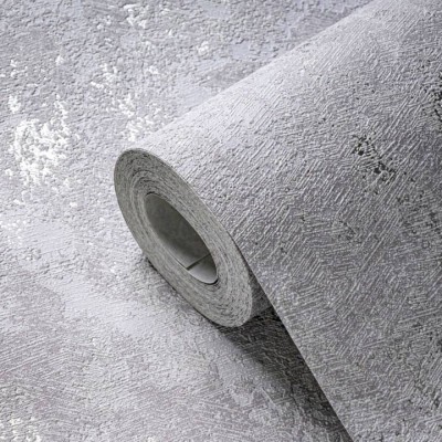 Ταπετσαρία Τοίχου 0.53x10.05m A.S. Création Casual Living «Uni, Grey, Metallic, Silver» 393872