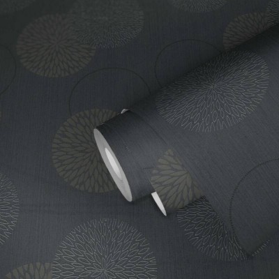 Ταπετσαρία Τοίχου 0.53x10.05m A.S. Création Casual Living «Graphics, Floral, Black, Grey» 937911