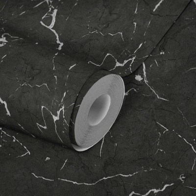 Tαπετσαρία Τοίχου A.S. Creation «Elements II» 0.53x10.05m «Uni, Black, Grey, Metallic» 378552