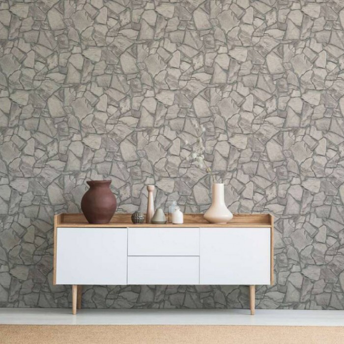 Tαπετσαρία Τοίχου A.S. Creation «Elements II» 0.53x10.05m «Stone, Grey» 389336