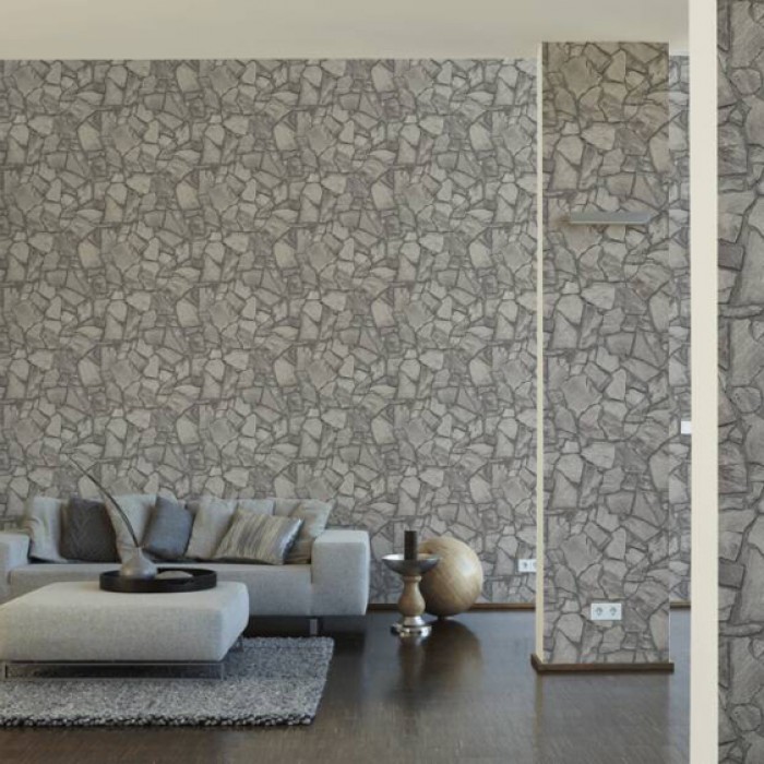Tαπετσαρία Τοίχου A.S. Creation «Elements II» 0.53x10.05m «Stone, Grey» 389336