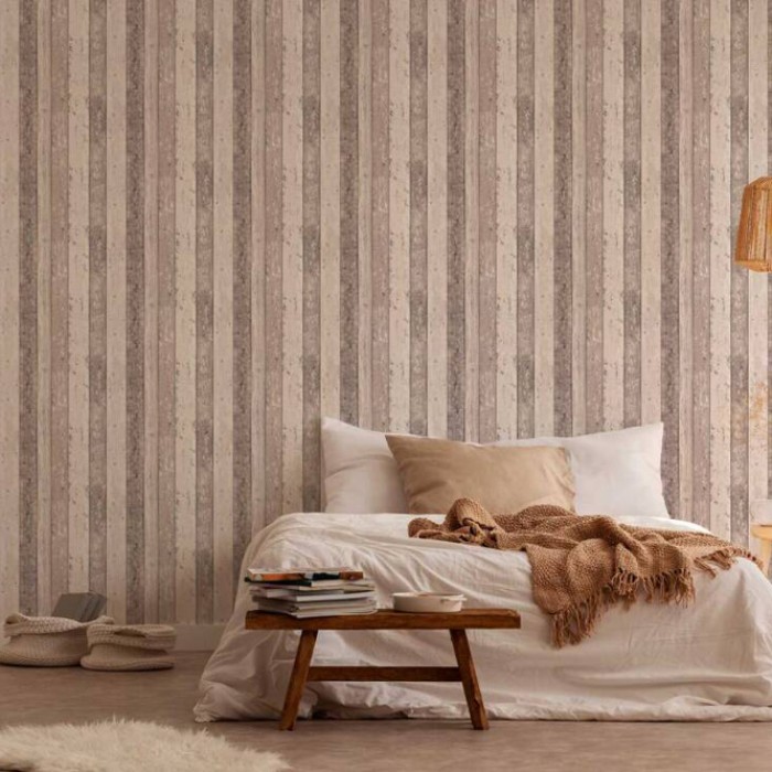 Tαπετσαρία Τοίχου A.S. Creation «Elements II» 0.53x10.05m «Wood, Cottage, Brown, Cream» 855053