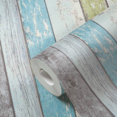 Tαπετσαρία Τοίχου A.S. Creation «Elements II» 0.53x10.05m «Wood, Cottage, Blue, Green, White» 855077