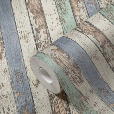 Tαπετσαρία Τοίχου A.S. Creation «Elements II» 0.53x10.05m «Wood, Cottage, Blue, Brown, White» 959141