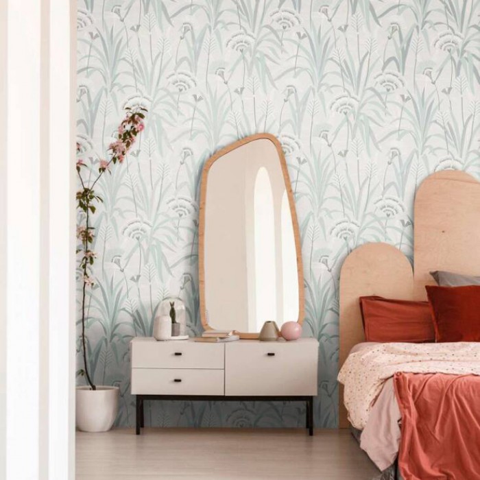 Tαπετσαρία Τοίχου A.S. Creation «French Affair» collection 0.53x10.05m «Floral, Green, Grey, Turquoise, White» 399363