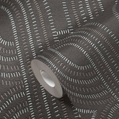 Tαπετσαρία Τοίχου A.S. Creation «French Affair» collection 0.53x10.05m «Graphics, Black, Brown, Silver, White» 399374