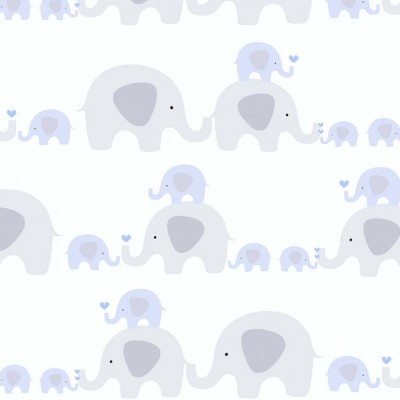 Ταπετσαρία Τοίχου 0.53x10.05m A.S. Création Little Love «Child motif, Blue, Grey, White» 381131
